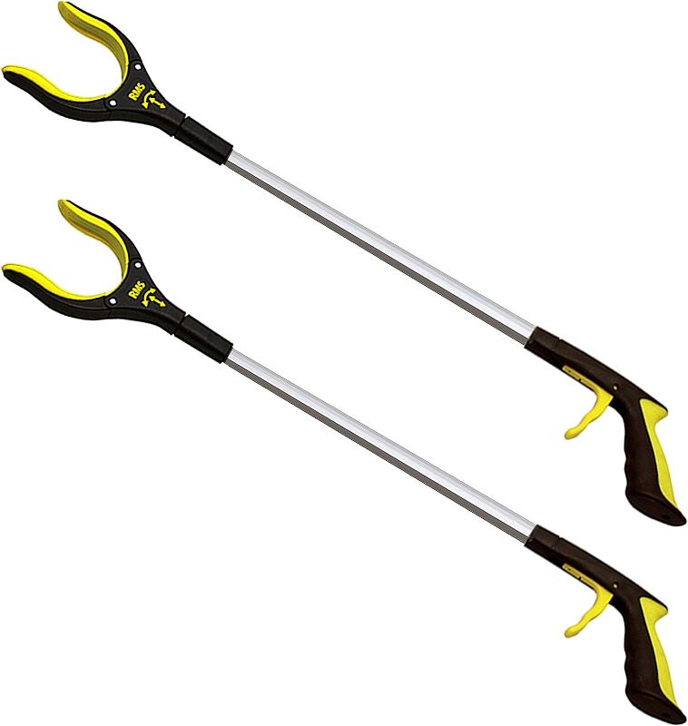 Photo 1 of 2-Pack 32 Inch Extra Long Grabber Reacher with Rotating Jaw - Mobility Aid Reaching Assist Tool (Yellow)
