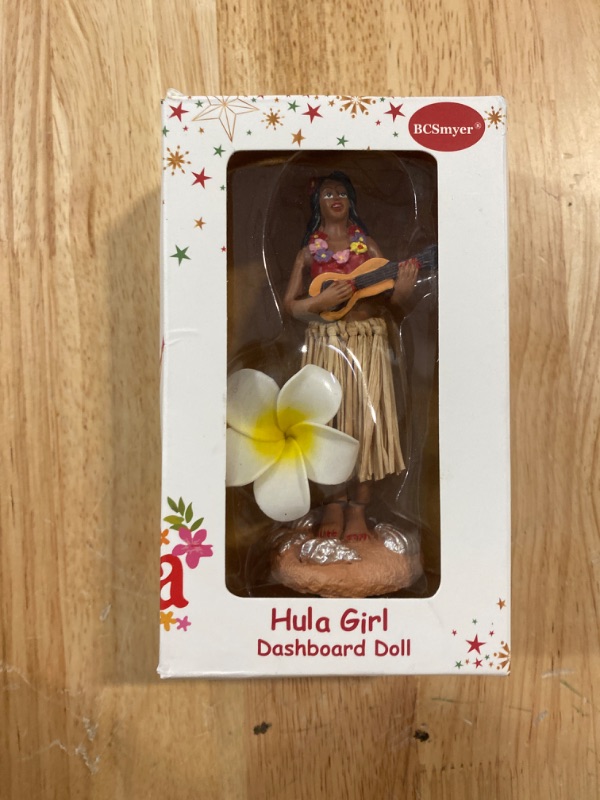 Photo 2 of BCSmyer Hawaiian Hula Girl Dashboard Doll with Ukulele Bobbleheads for Car Dashboard Collection Figurines Gifts for Home Decoration Mini Size Doll Dashboard Hula Girl 4.72" High
