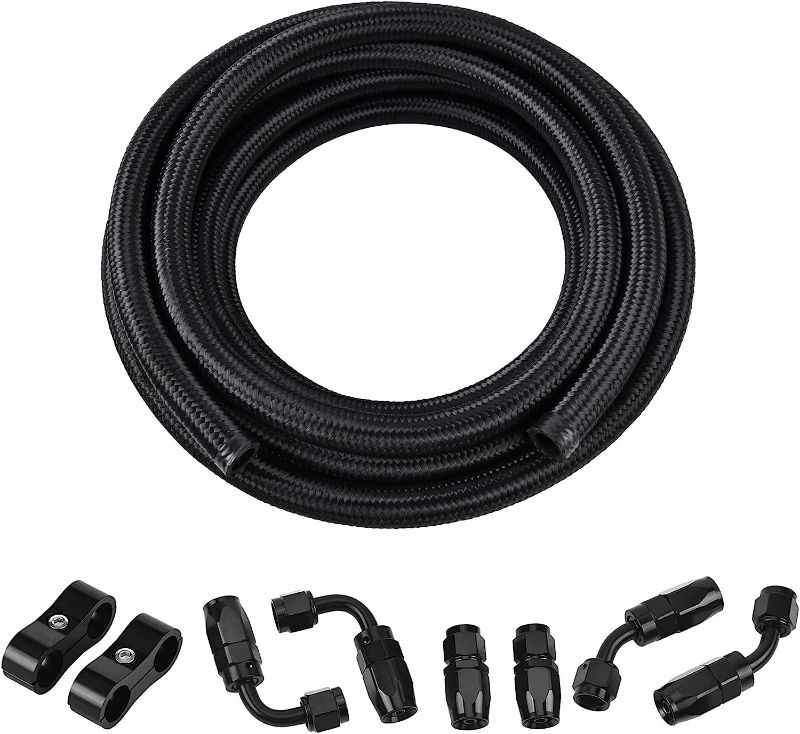 Photo 1 of EVIL ENERGY 6AN PTFE Fuel Line Kit, AN6 E85 Fuel Hose Line 10FT Black
