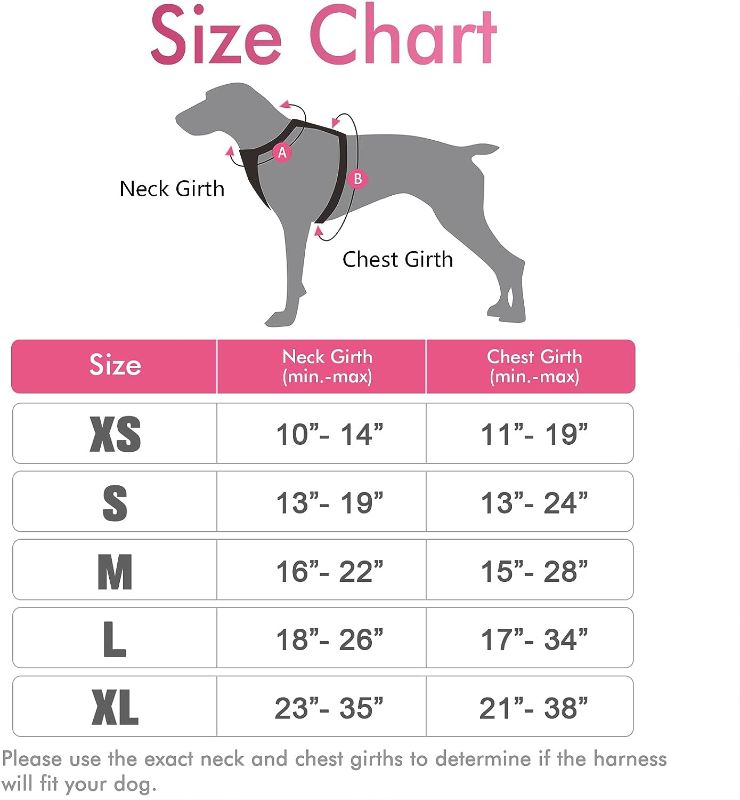 Photo 1 of rabbitgoo Dog Harness, No-Pull Pet Harness with 2 Leash Clips, Adjustable Soft Padded Dog Vest, Reflective No-Choke Pet Oxford Vest with Easy Control Handle for Medium Dogs, Hot Pink, M
