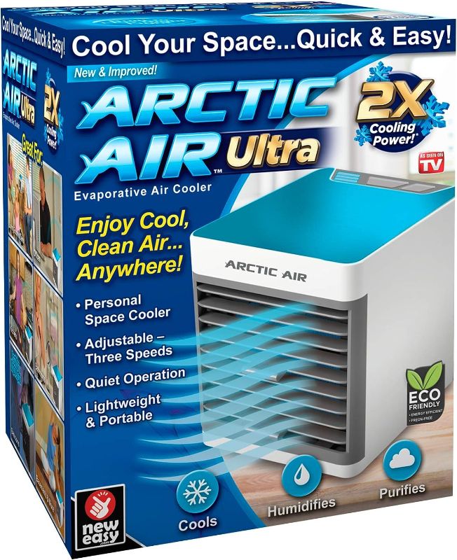 Photo 1 of Arctic Air Ultra Evaporative Air Cooler By Ontel - Powerful 3-Speed, Lightweight, Portable Personal Space Cooler With Hydro-Chill Technology For Bedroom, Office, Living Room & More
