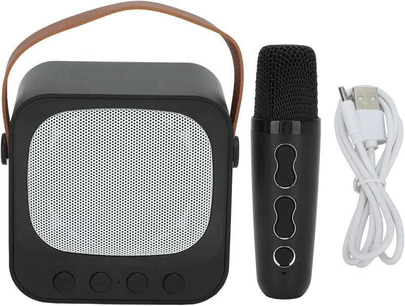 Photo 1 of Drfeify Mini Karaoke Machine, Portable Bluetooth Speaker with Wireless Microphone Bass Treble Adjustment
