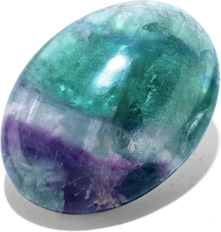 Photo 1 of KALIFANO Fluorite Palm Stone with Healing & Calming Effects - AAA+ High Energy Fluorita Reiki Worry Crystal Used for Soothing Anxiety and Stability
