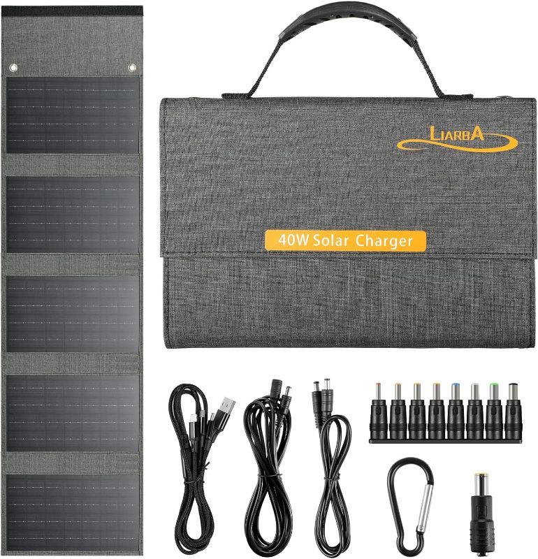 Photo 1 of Liarba 40W Professional Solar Panel Charger,Foldable ,Portable Solar Panel with USB QC3.0/DC Port for Compatible with Power Station,Cell Phone, Outdoor Camping Van Rv Trip
