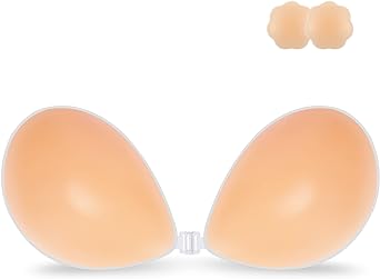 Photo 1 of Niidor Adhesive Bra Strapless Sticky Invisible Push up Silicone Bra for Backless Dress with Nipple Covers
