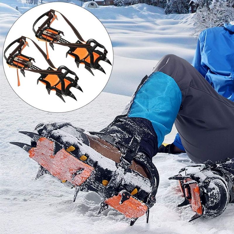 Photo 1 of Dilwe Ski Ice Shoes, 1 Pair, Outdoor 12-Toothed, Spring Claw Crampons Boots Non Slip Ski Ice Shoes Cover Accessory
