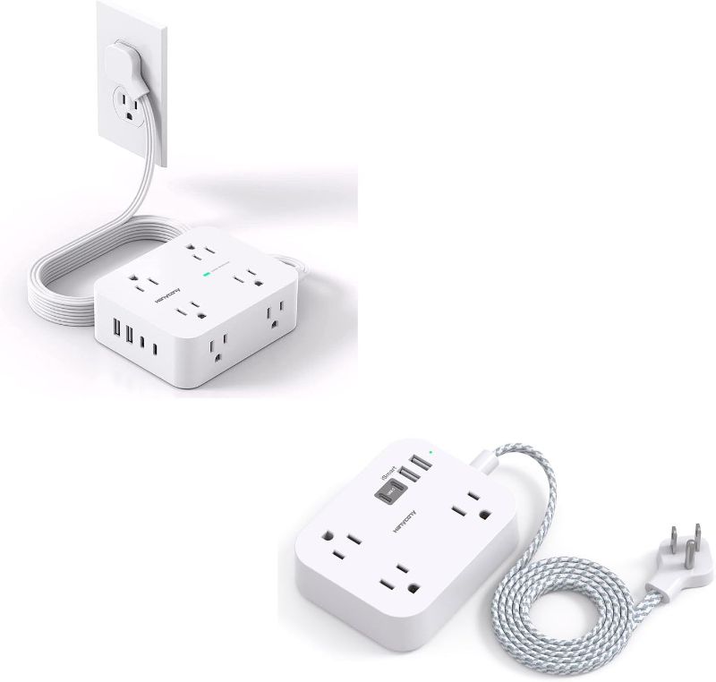 Photo 1 of Power Strip Surge Protector and Travel Power Strip
(2 Pack)