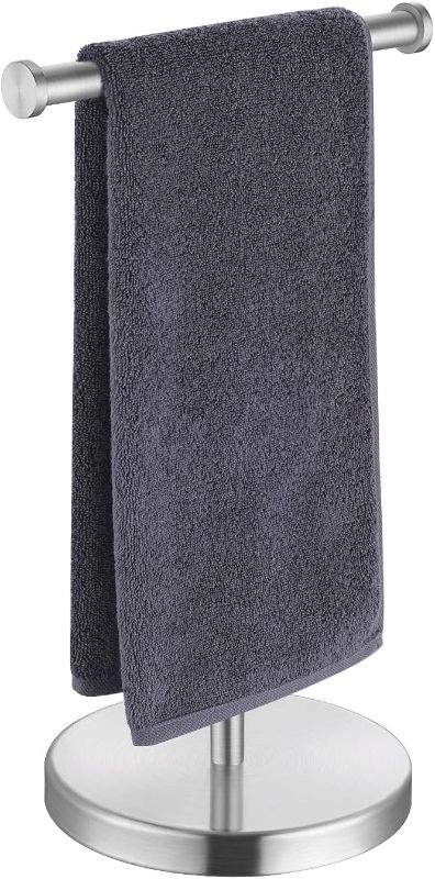 Photo 1 of KES Towel Rack T-Shape Hand Towel Holder Stand Total Height 17" SUS304 Stainless Steel for Bathroom Vanity Countertop Brushed Finish, BTH208S20-2
