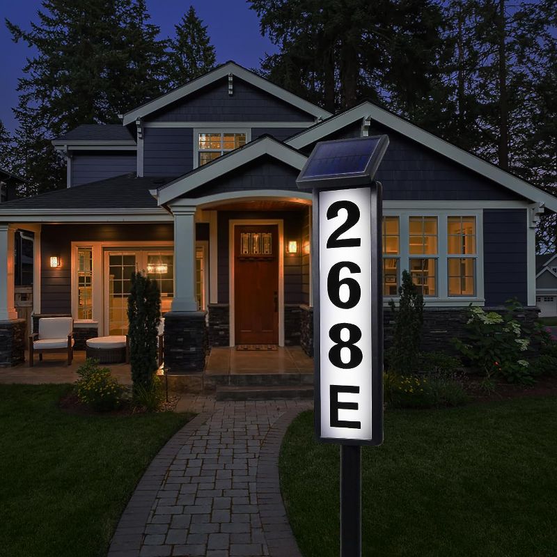 Photo 1 of Solar Address Sign Lighted House Numbers for Outside Address Plaques for House Address Numbers for House, Yard, Garden, Waterproof
