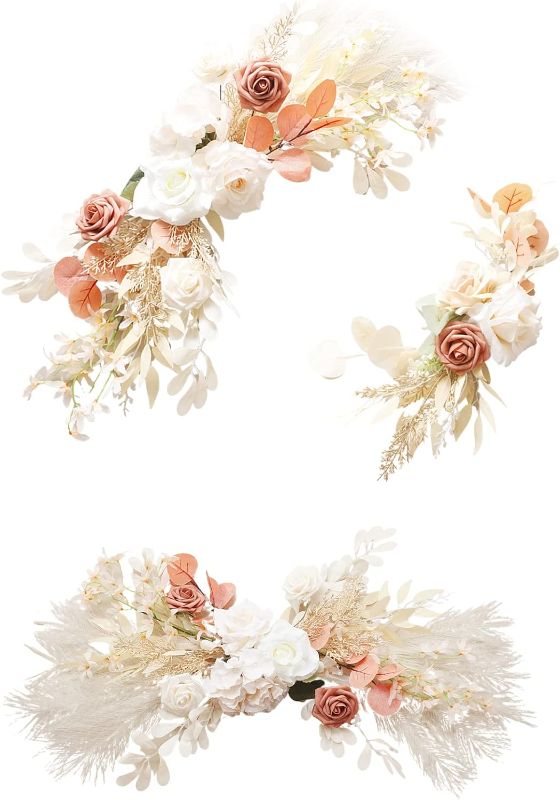 Photo 1 of Wedding Artificial Flowers Decorations, Artificial Flowers for Wedding Ceremony and Party Reception Entrance Welcome Sign and Background Decoration