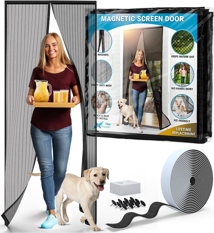 Photo 1 of Easy Install Magnetic Screen Door, Self-Closing, Pet Friendly Walk Through Door Screen Magnetic Closure 
