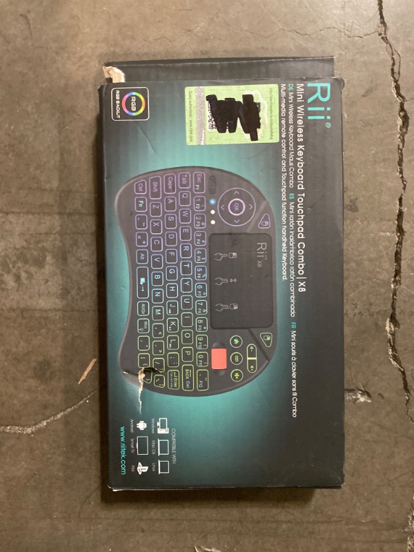 Photo 2 of Mini Keyboard,Rii X8 Portable 2.4GHz Mini Wireless Keyboard Controller with Touchpad Mouse Combo,8 Colors RGB Backlit,Rechargeable Li-ion Battery for Google Android TV Box, PS3, PC, Pad,Nvidia Shield
