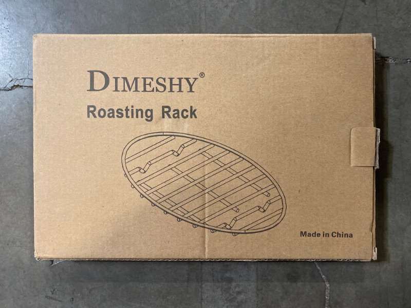 Photo 2 of DIMESHY Roasting Rack, Black with Integrated Feet, Enamel Finished, Nonstick, fit for 13 inches oval roasting pan, safety, dishwasher, Great for Basting, Cooking, Drying, Cooling rack.(10”x 6.5”)
