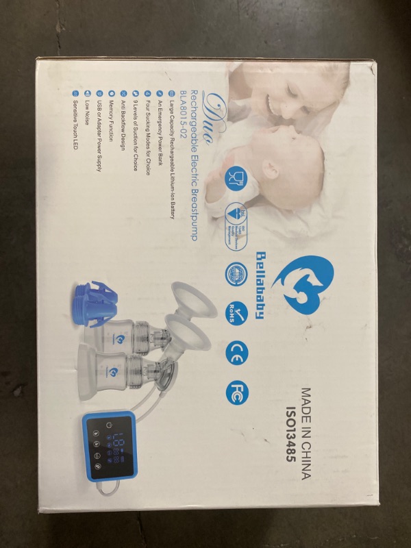 Photo 2 of Bellababy Double Electric Breast Feeding Pumps with 21mm,24mm,27mm Flanges,Touch Screen,Pain Free Strong Suction 4 Models 9 Levels Strength
