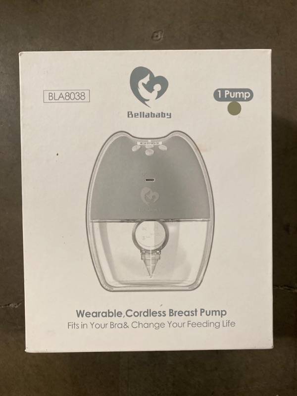 Photo 2 of Bellababy Wearable Breast Pump Hands Free,Low Noise and Pain Free,Long-Lasting Battery,4 Modes&9 Levels of Suction,Fewer Parts Needed to Clean.(Gray-24mm Flanges)
