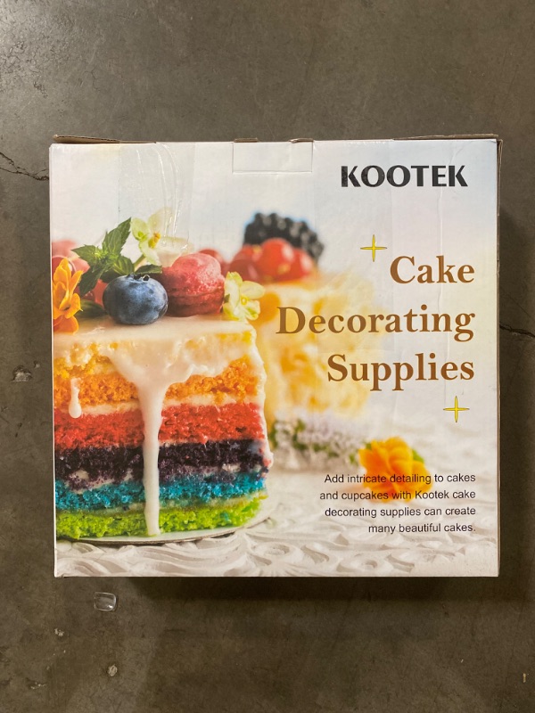 Photo 2 of Kootek 71PCs Cake Decorating Supplies Kit with Cake Turntable, 12 Numbered Icing Piping Tips, 2 Spatulas, 3 Icing Comb Scraper, 50+2 Piping Bags, and 1 Coupler for Baking
