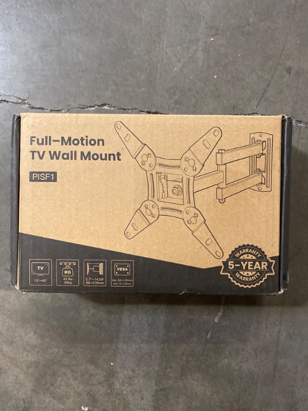 Photo 2 of Full Motion TV Monitor Wall Mount Bracket Articulating Arms Swivel Tilt Extension Rotation for Most 13-42 Inch LED LCD Flat Curved Screen TVs & Monitors, Max VESA 200x200mm up to 44lbs by Pipishell
