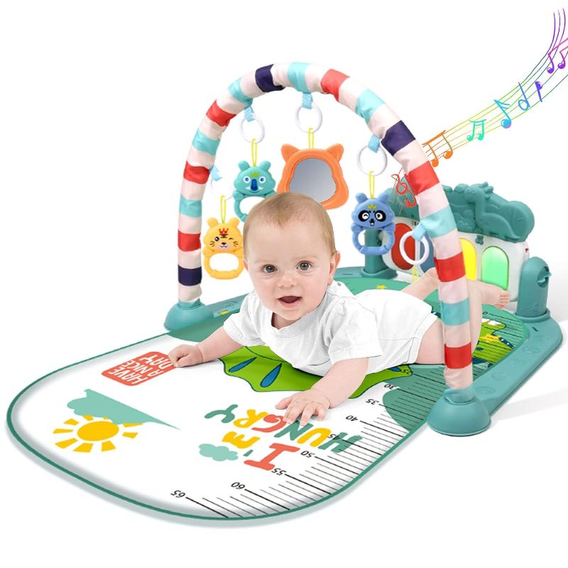 Photo 1 of BOMPOW Baby Play Mat Baby Gym, Play Piano Baby Activity Gym Mat with Music and Lights, Piano Gym, Early Development Baby Play Mat Gift for Babies Newborn
