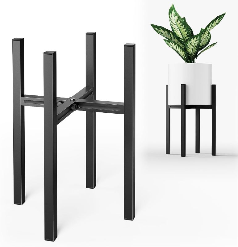 Photo 1 of MUDEELA Adjustable Metal Plant Stand Indoor & Outdoor, Single Indoor Plant Stand Fits 8-12 inch Pots, Black Stand for Indoor Plants, Pot Plant Not Included
