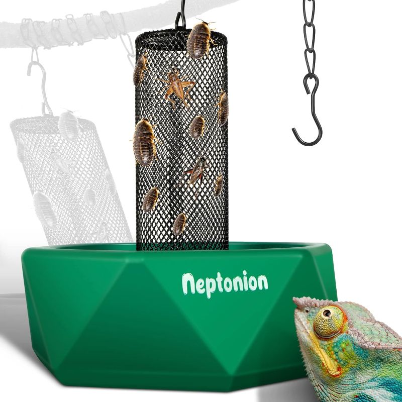 Photo 1 of NEPTONION Hookable Chameleon Feeding Bowl, Professional Live Worm Organizer with Column for Prey to Climb and Move, Suitable for Lizard, Bearded Dragon, Iguana, Gecko, Toad, Frog
