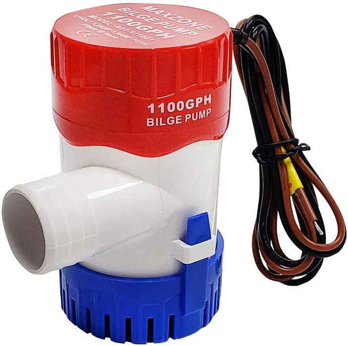 Photo 1 of MAXZONE Boat Bilge Water Pump 12v 1100gph Non-Automatic Marine Electric Bilge Pump for Ponds, Pools, Spas Silent, Boat Caravan RV Submersible
