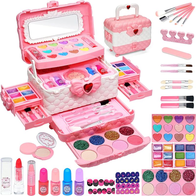 Photo 1 of Kids Makeup Kit for Girl - Kids Makeup Kit Toys for Girls,Play Real Makeup Girls Toys, Washable Make Up for Little Girls, Non ToxicToddlers Pretend Cosmetic Kits,Age3-12 Year Old Children Gift
