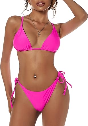 Photo 1 of ZAFUL Women's Triangle Bikini Floral String Bikini Set Two Piece Swimsuit Bathing Suits
(M)