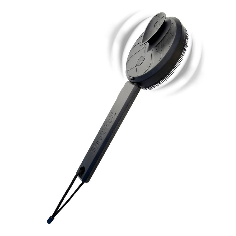 Photo 1 of Black Wolf Vibrating Face and Body Brush, Sonic Scrubber Pro - Water Resistant, 4 Settings, 2 Speeds & 2 Modes, Massage Brush with Charcoal Infused Silicone Bristles for Deep Clean
