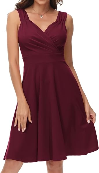 Photo 1 of GRACE KARIN Women's Sleeveless Wrap V-Neck A-line Bridesmaid Cocktail Party Dress
(M)