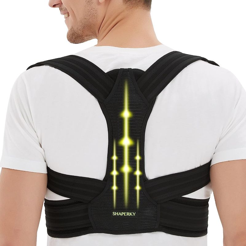 Photo 1 of Posture Corrector for Men and Women, Adjustable Upper Back Brace, Muscle Memory Support Straightener, Providing Pain Relief from Neck, Shoulder, and Upper and Lower Back
