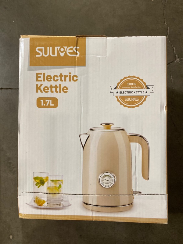 Photo 2 of SULIVES Electric Kettle, 1.7L Stainless Steel Tea Kettle with Temperature Gauge, 1500W Water Boiler with LED Light, BPA-Free, Auto Shut-Off and Boil-Dry Protection
