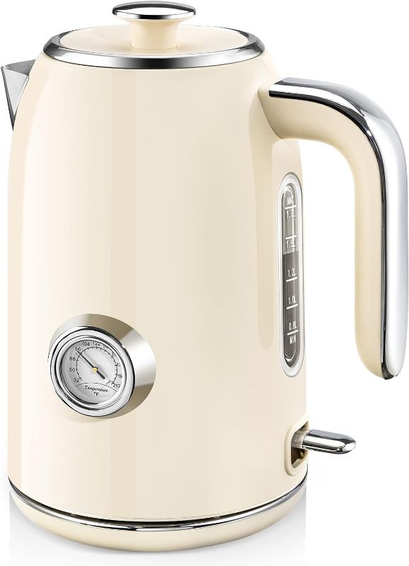 Photo 1 of SULIVES Electric Kettle, 1.7L Stainless Steel Tea Kettle with Temperature Gauge, 1500W Water Boiler with LED Light, BPA-Free, Auto Shut-Off and Boil-Dry Protection
