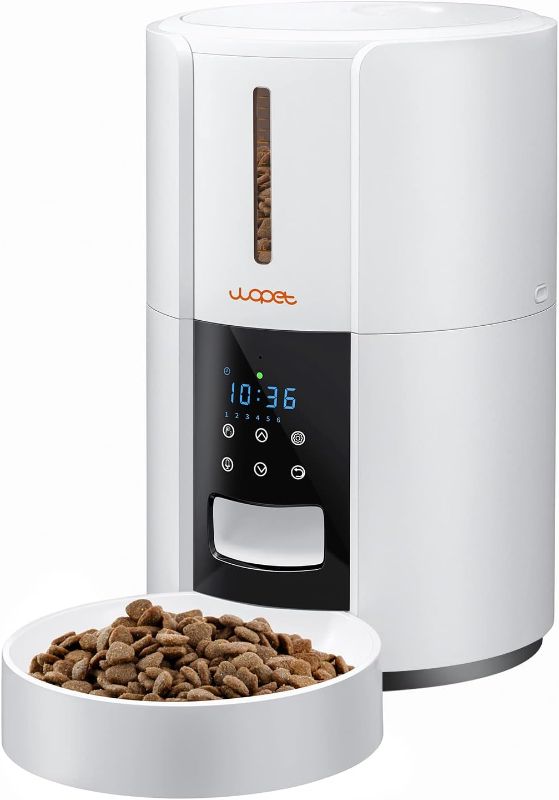 Photo 1 of WOPET Automatic Cat Feeder, FT70 Automatic Cat Food Dispenser Up to 6 Meals Daily with Portion Control, Timed Pet Feeder for Cats and Small Medium Dogs with Dual Power Supply, 10s Voice Recorder
