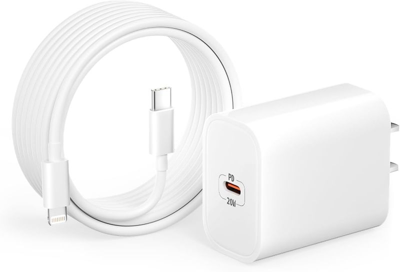 Photo 1 of Bkayp iPhone Charger ?Apple MFi Certified? 20W PD USB-C Fast Charging Power Adapter with 6FT USB-C to Lightning Cable Compatible with iPhone 14 13 12 11 Pro Max Mini Plus, XR XS X 8 and More
