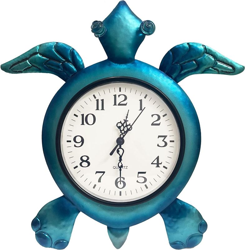 Photo 1 of SOTALING Sea Turtle Clock - Wall Mounted Clock - Unique Blue Turtle Arabic Digital Clock Design for Home Wall Clock Decoration
