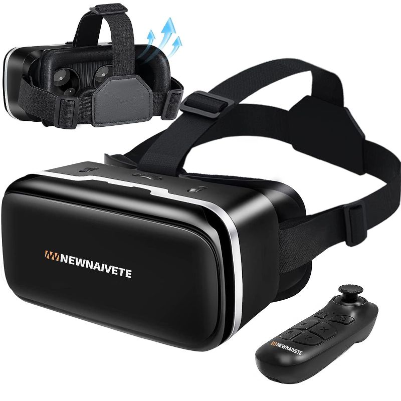 Photo 1 of VR Headsets Compatible with iPhone & Android Phones - VR Set Incl. Remote Control for 4.7”-6.53” Cell Phone, 3D Virtual Reality Goggles Glasses Gift for Kids and Adults for 3D Gaming and Videos
