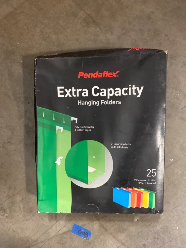 Photo 2 of Pendaflex Extra Capacity Hanging File Folders, Letter Size, Reinforced, 2 Inch Expansion, Assorted Colors, 25 Per Box (4152X2 ASST)
