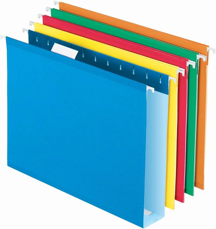 Photo 1 of Pendaflex Extra Capacity Hanging File Folders, Letter Size, Reinforced, 2 Inch Expansion, Assorted Colors, 25 Per Box (4152X2 ASST)
