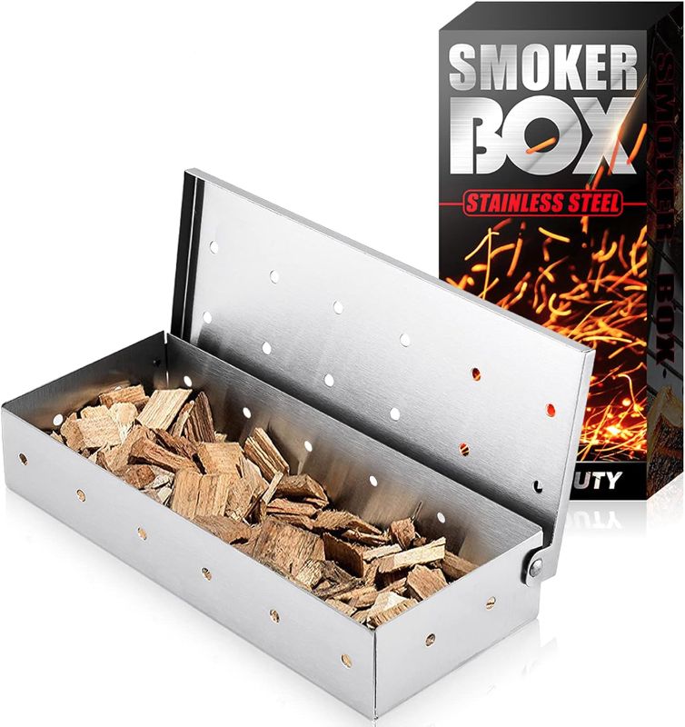 Photo 1 of UIRIO Smoker Box for Gas Grilling - Wood Chip Smoker Box for Charcoal Grill - Enhance Grilling Flavors for BBQ Enthusiasts
