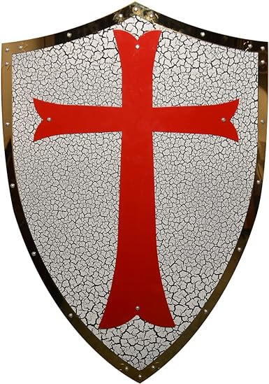 Photo 1 of COSWOR Medieval Knight Shield Richard The Lionheart/Red Cross Templar Knight Armor Shield for Cosplay, Home Decoration
