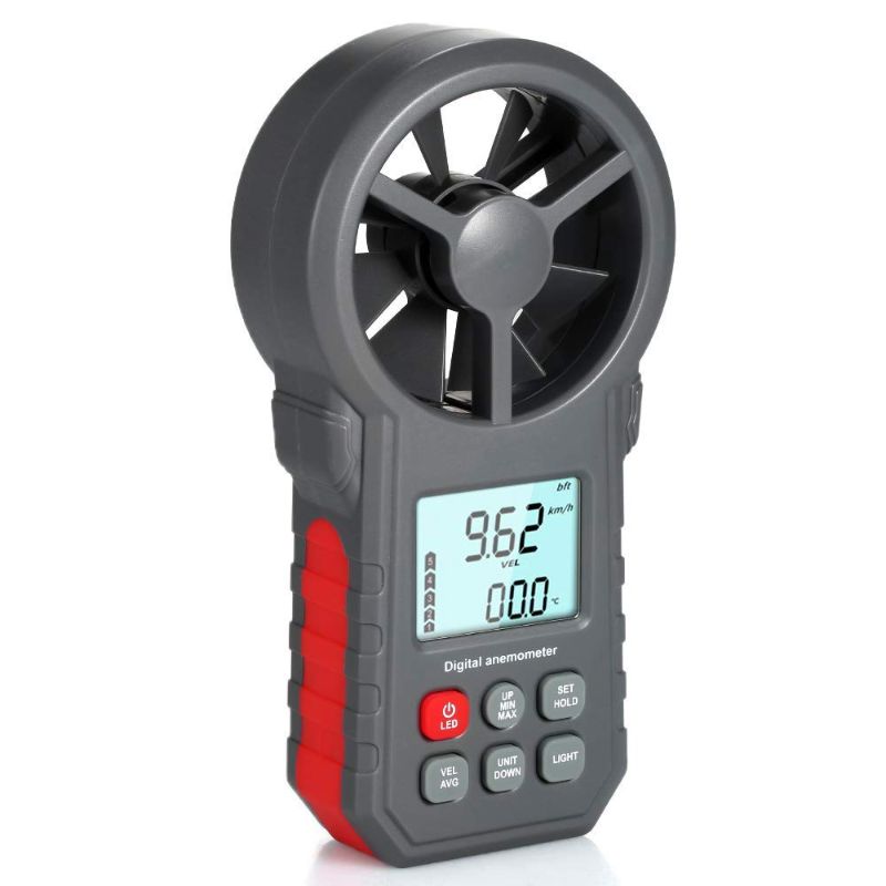 Photo 1 of WXQ-XQ Professional LCD Digital Anemometer Wind Speed Meter Wind Speed/Air Velocity/Air Temperature Test Tool Wind Speed Gauges with Flashlight
