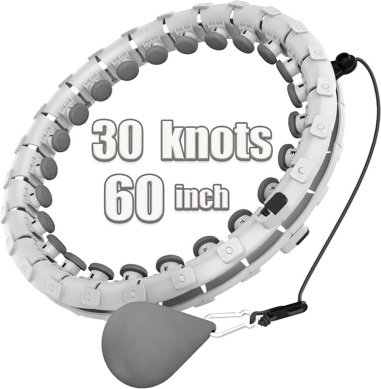 Photo 1 of KJP 30 Knots Smart Weighted Fit Hoop Plus Size for Adults Weight Loss, Infinity Fitness Hoop, 2 in 1 Adjustable and Detachable Circular Workout Equipment for Women
