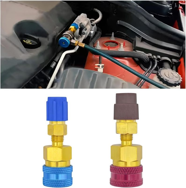 Photo 1 of zipelo R1234YF Quick Couplers Kit, R1234YF to R134A Conversion Kit, High Low Side Adapters Hose Fitting Connector for R1234YF Refrigerant Car Air Conditioning System AC Charging, Car Accessories
