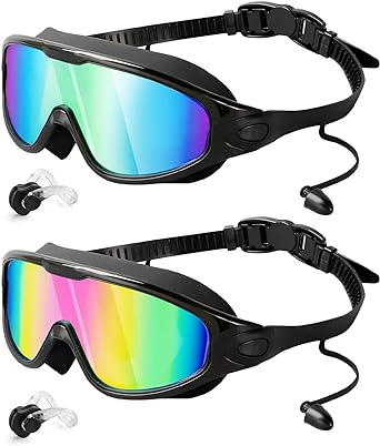 Photo 1 of Rantizon Swim Goggles 2 Pack, Wide View Anti Fog&UV Swimming Goggles for Audlt, No Leaking Swim Glasses for Men Women Youth
