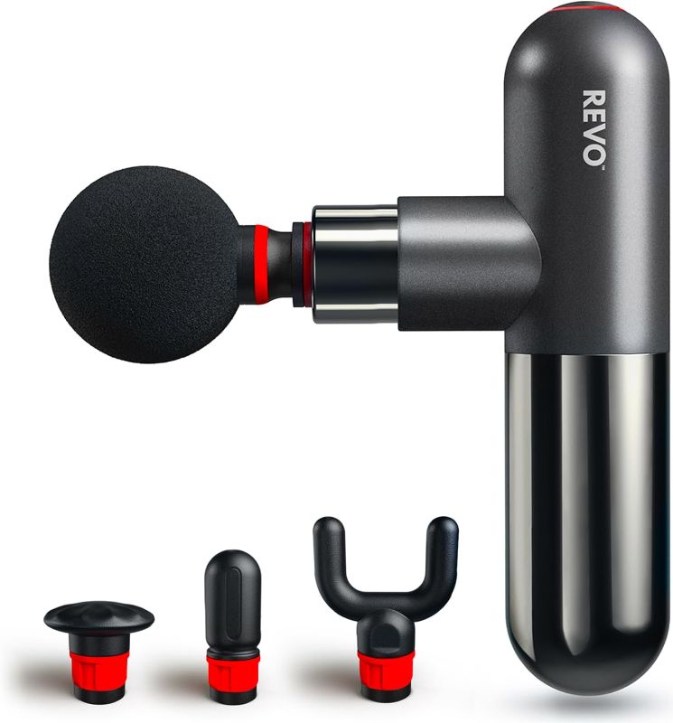 Photo 1 of The Pill by REVO - Handheld Deep Tissue Electric Massage Gun with 4 Attachments - Powerful, Sleek, Ergonomic, Lightweight - Compact and Easy to Hold Percussion Muscle Massager
