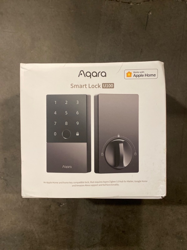 Photo 2 of Aqara Smart Lock U100, Fingerprint Keyless Entry Door Lock with Apple Home Key, Touchscreen Keypad, Bluetooth Electronic Deadbolt, IP65 Weatherproof, Supports Apple HomeKit, Alexa, Google, IFTTT, Gray
