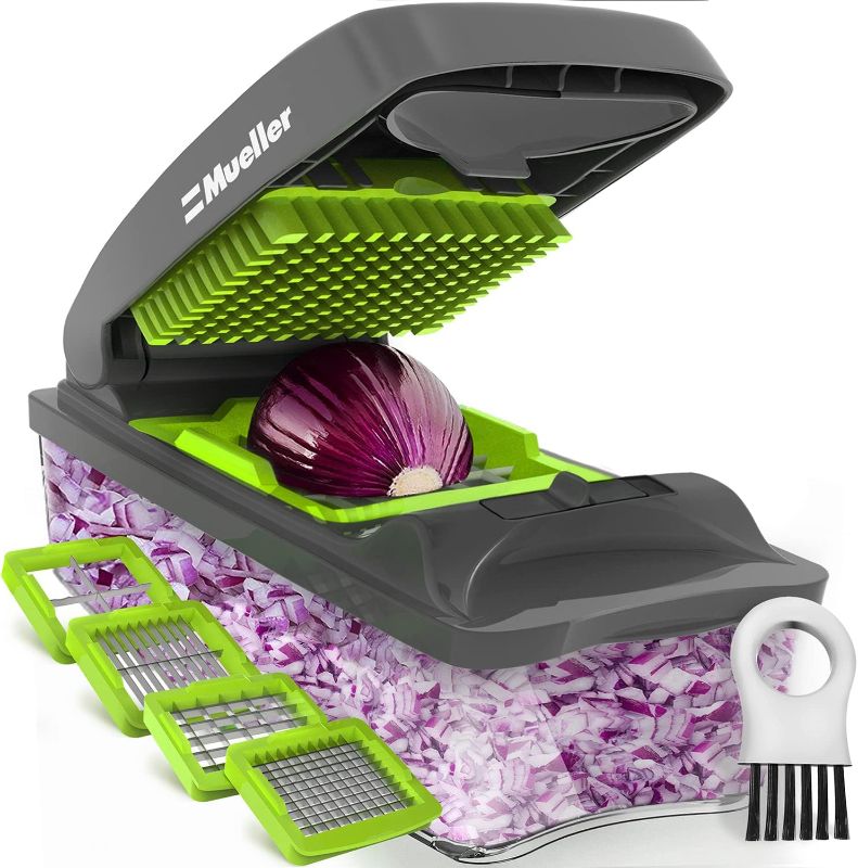 Photo 1 of Mueller 4-Blade Onion Chopper, Vegetable Chopper, Grape Cutter, Egg and Cheese Slicer with Container
