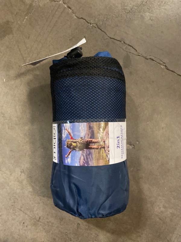 Photo 2 of MIQIO Sport 2-in-1 Sleeping Bag Liner and XL Sized Travel Sheet - Ultra Lightweight Sleep Liner Double Travel Bed Sheet - Inlett Inlay
