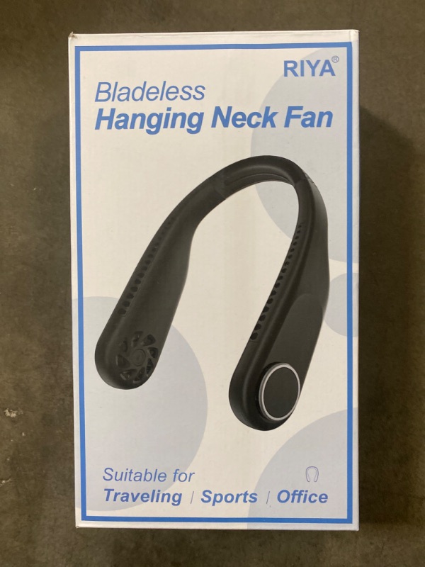 Photo 2 of Neck Fan, Hand Free Personal Neck Fans for Your Neck, Portable Rechargeable Neck Fan, Up to 10 Hours Wearable Long Working Time Neck Cooling Fan, Adjustable 3 Speeds, Quiet operation (Black)
