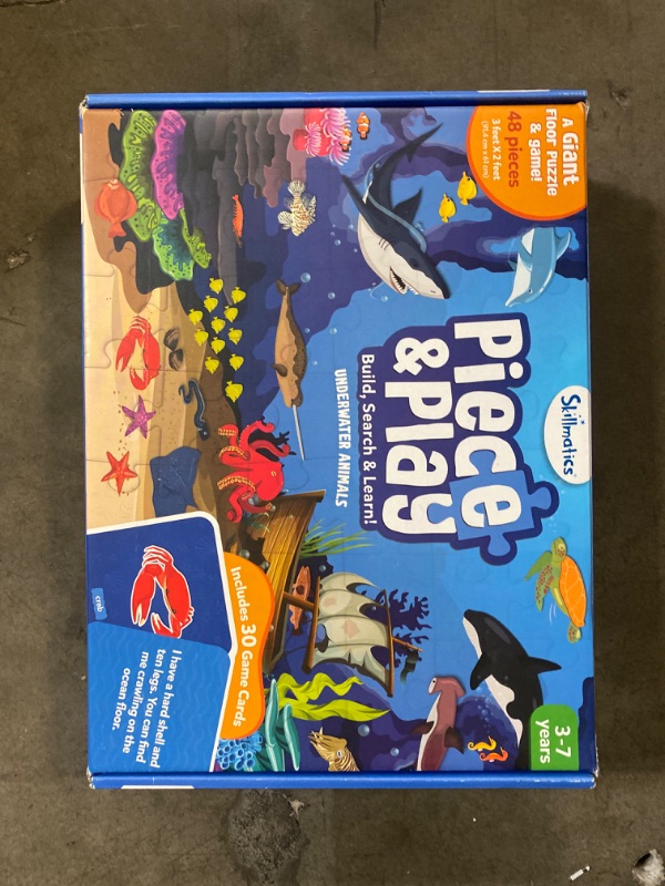 Photo 2 of Skillmatics Floor Puzzle & Game - Piece & Play Underwater Animals, Jigsaw Puzzle (48 Pieces, 2 x 3 feet), Gifts for Ages 3 to 7
